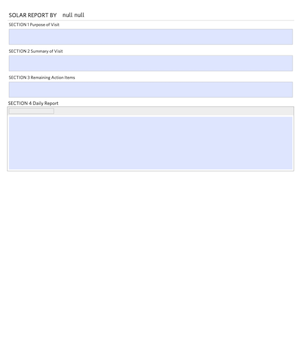 Site Visit Report page 1